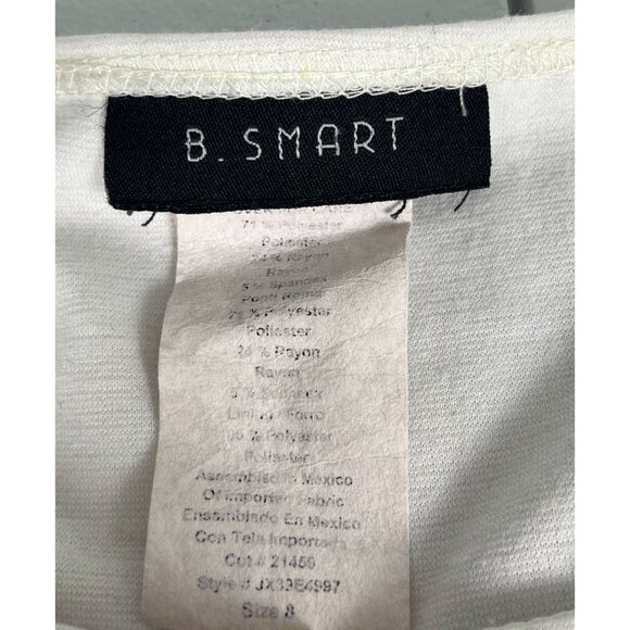 B. Smart Colorblock Sheath Dress Women 8 Black White Stretch Empire Waist Casual - Picture 2 of 5